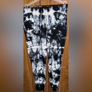 Young Fabulous & Broke Black and White Tie-Dye Joggers